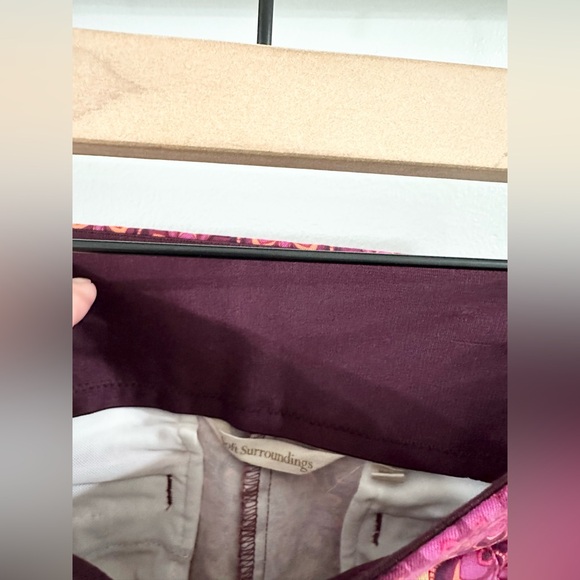 Soft Surroundings Pink Floral Pull On Cropped Pants Size Small Petite - Picture 4 of 5